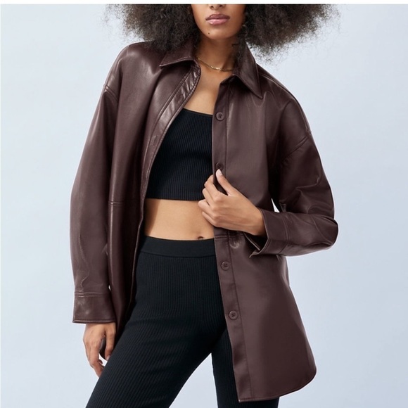 Aritzia Babaton Pelli Shirt Jacket in Shitake New with Tags! - Picture 2 of 8